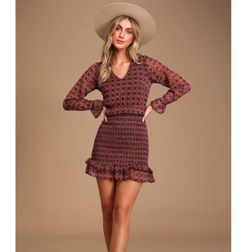 Long sleeve smocked dress